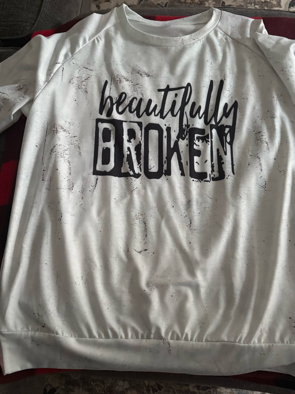 White 'Beautifully Broken' Graphic Sweatshirt